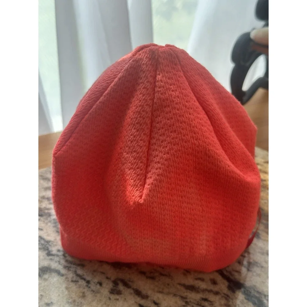 Mizuno Breath Thermo Men's Red Solid Beanie Hat with Blue Logo